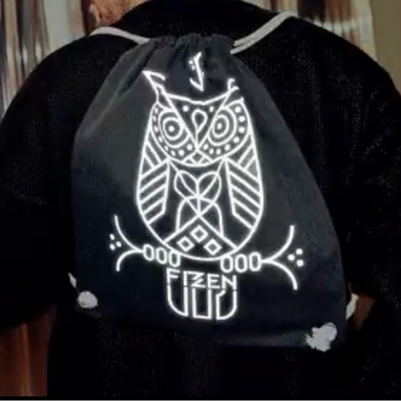 Reusable Owl Print Drawstring Bag - Picture 6 of 8